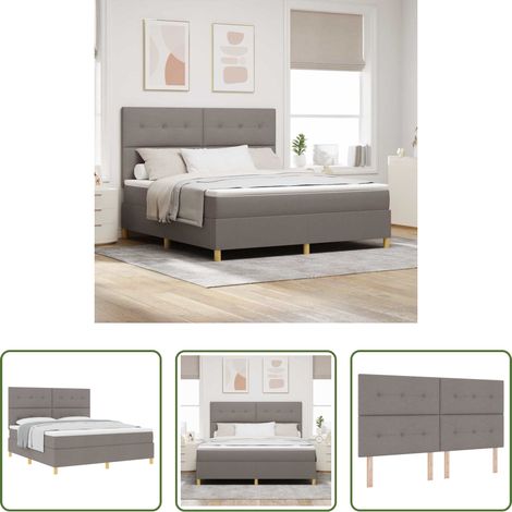 Matratze - Boxspringbett mit Matratze Taupe 180 x 200 cm Stoff (1/5)