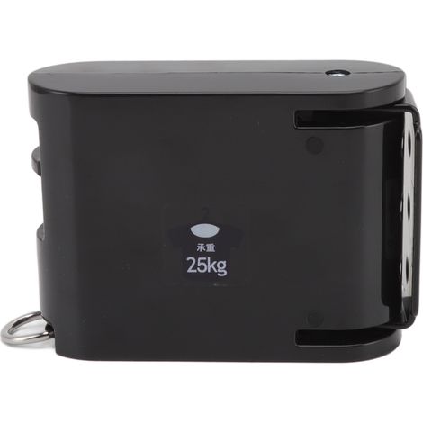 Étendoir à linge rétractable épais de 4,2 m avec boucle de positionnement dissimulée, pour intérieur, fixation murale, noir