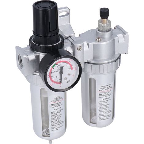 Filtre à air G1/2 po, séparateur eau/huile, régulateur avec manomètre, pression maximale 1 MPa (1/5)