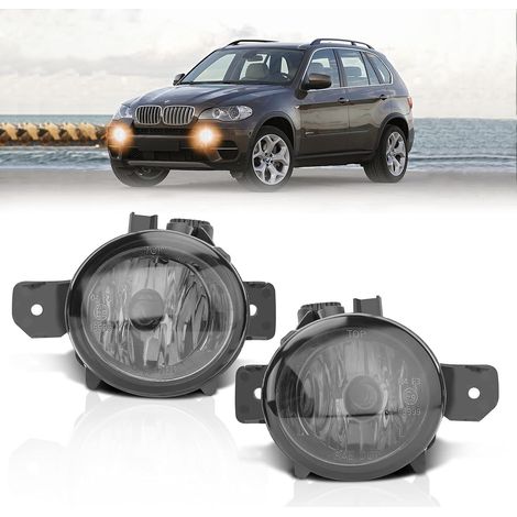 Feux anti-brouillard compatibles avec E70 E81 E82 E83 E84 E87 E88, X1 X3 X5, Serie 1 CPE/CONV, pour pare-chocs standard/aérodynamiques, phares non adaptatifs, 2003-2015 (Fumée) (1/5)