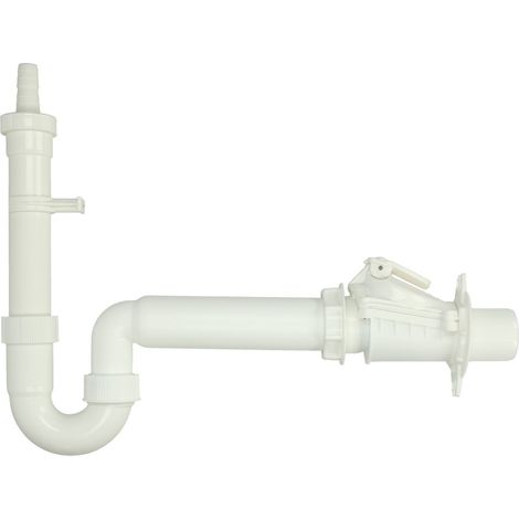 Siphon tube 1 1/2'' x 50 mm, anti retour/support mural pour appareils