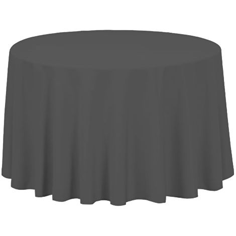 Nappe gris foncé pour table ronde de 320 cm, banquet de mariage