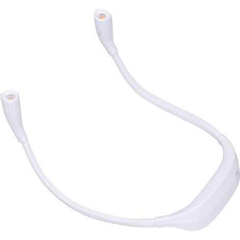 Wiederaufladbare LED-Leselampe über USB, tragbare Nackenlampe zum Lesen, ideal für Studenten, Joggen im Freien bei Nacht, weiß, mit eingebautem Akku. (1/5)