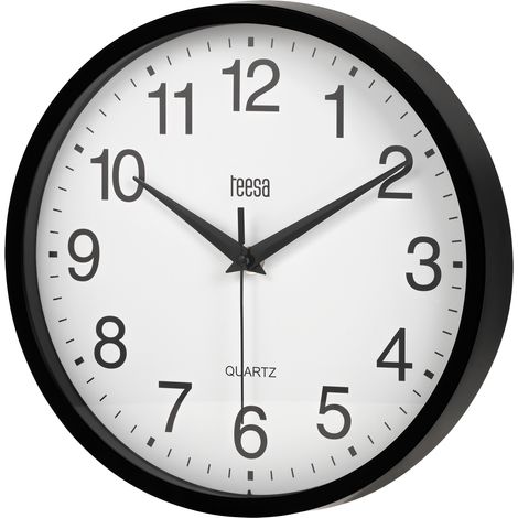 Horloge murale Teesa noire moderne silencieuse de 25 cm (1/5)