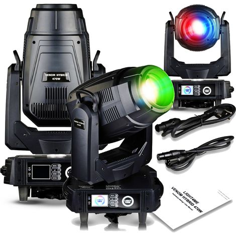 LIGHT4ME VENOM HYBRID 470W Testa mobile ibrida beam spot wash illuminazione da palcoscenico DMX LED 2 ganci di montaggio (1/5)