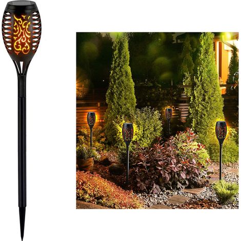 LAMPIONCINO SOLARE LED FIAMMA FIACCOLA LAMPADA ESTERNO GIARDINO PICCHETTO (1/5)