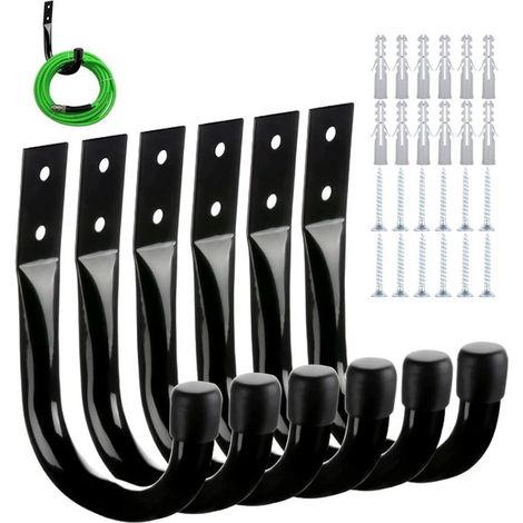 Hängehaken – Handtuchhaken – Hängehaken für die Garage 6-teiliges Set Schaufelhaken Robuster Werkzeughalter für die Garagenaufbewahrung (1/2)