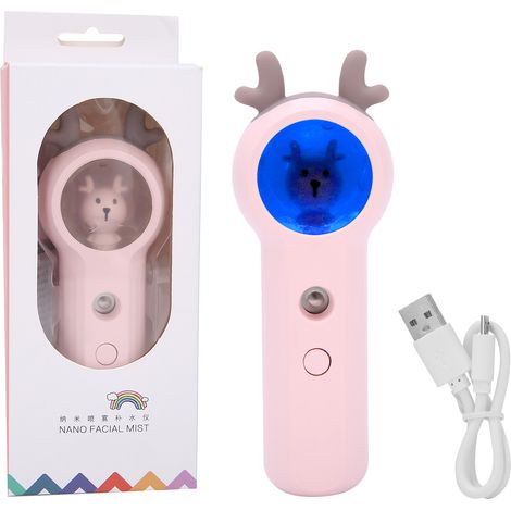 Tisch-Vaporizer, tragbarer Gesichts-Vaporizer, USB-aufladbarer Gesichtsbefeuchter, rosa (1/5)
