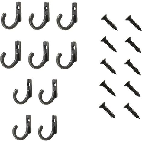 Lot de 10 crochets muraux robustes pour porte cuisine, salle bain, vêtements, peignoirs, serviettes, chapeaux, clés (bronze vert) Bronze,vert,vert Bronze -'Bronze,vert,vert Bronze (1/5)