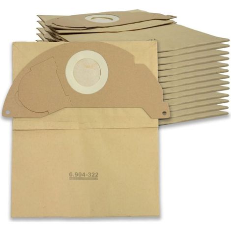 KFI 222 6.904-332.0 Confezione da 15 sacchetti per aspirapolvere compatibili con i modelli Kärcher WD 2, MV 2, WD 2.200 e WD 2.550.