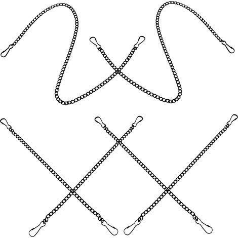 Hängeketten 6 Stück Schwarze 50cm Ketten mit Haken zum
