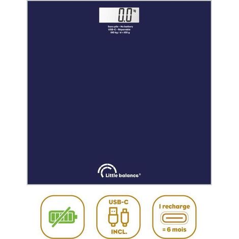 Bathroom scale - LITTLE BALANCE - SB3 - USB-C - Midnight blue (1/5)