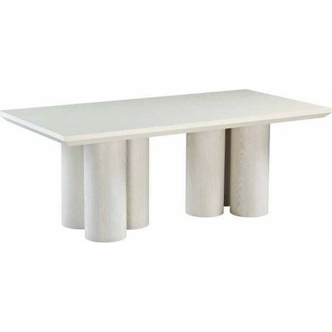 Table basse finition bois naturel pour salon chic - Teinte bois naturel légère et épurée