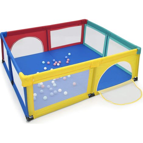 Box per Bambini, Centro Attività Portatile con Cancelli di Sicurezza, con Retri Traspiranti e Ventose Antiscivolo, Cancello 50 Palline (colorato) (1/5)