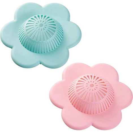 Filtre à cheveux pour douche (2 pièces) Filtre à cheveux pour siphon de lavabo avec aspiration (1/5)