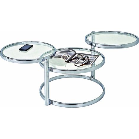 Table d'appoint en tube d'acier Coloris Chromé - L140 x P50 x H43 cm