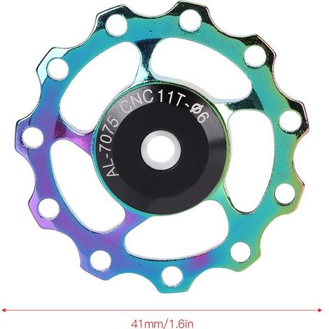 Poulie de dérailleur arrière en alliage d'aluminium pour VTT, 11T, accessoire vélo coloré (1/5)