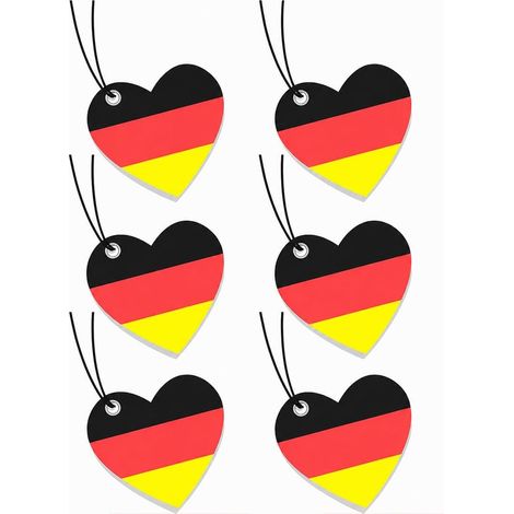 6 Pièces Parfum Voiture Pendentif, Décoration en Forme de Cœur d’Intérieur Amusante pour Éliminer les Mauvaises Odeurs des Bouches d’Aération, Motif Allemand pour Conducteurs (1/5)