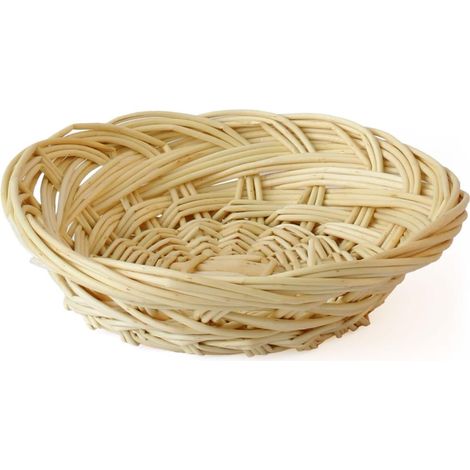 Corbeille à pain ronde en osier blanc, diam. 18-13 x H. 7 cm (lot de 10) (1/2)