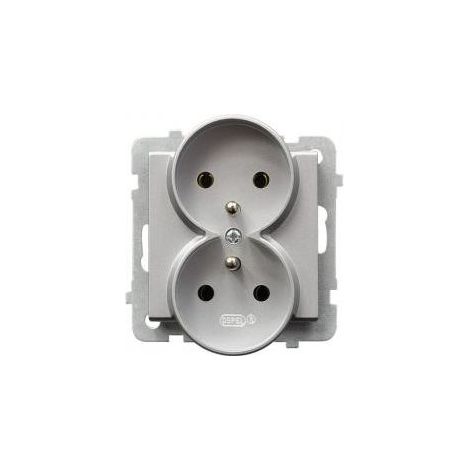 Sonata Doble toma con/sin, plata mate GP-2RRZ/m/38 (1/2)