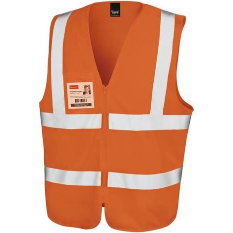 Result Gilet ad alta visibilità con zip Arancione fluorescente XXLXXXL