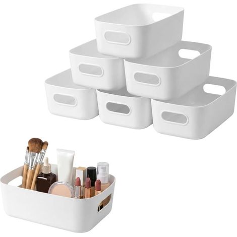 Set mit 6 Aufbewahrungskörben aus Kunststoff, Organizer-Körbe für Küche, Bad, Büro, Regale, multifunktionale Behälter für Zuhause und Büro (1/5)