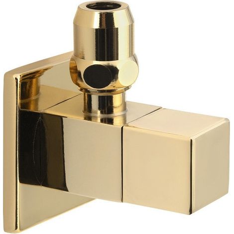 Valve d'angle avec écrou, carré, 1/2"x 3/8", or (1/2)