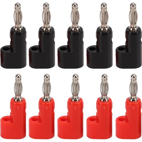 5 prises banane empilables sans soudure 4mm noir rouge, connecteurs jack adaptateur sonde J.10026 (1/5)
