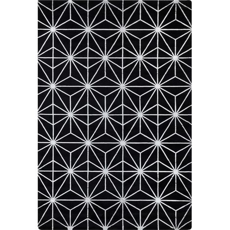 Tappeto a pelo corto nero/argento 160 x 230 cm Sibel