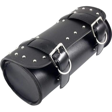 Sacoche de selle moto universelle en cuir PU, noire, étanche – DELKEVIC
