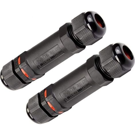 Cajas de conexiones impermeables, paquete de 2, IP68, diámetro de 1 a 13 mm, fácil instalación, PVC negro - KZQ
