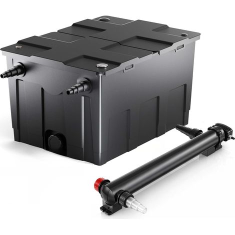 SunSun Komplettset: CBF-550 Teichfilter bis 60000 L Teichfilteranlage als Durchlauffilter, CUV-336 Teichklärer UVC Klärer mit 36 Watt UV-C Leistung