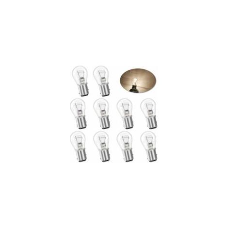Convient pour les ampoules de frein arrière d'origine S25 P21/5W BAY15D 1157 12V 21W (lot de 10) - lumière blanc chaud