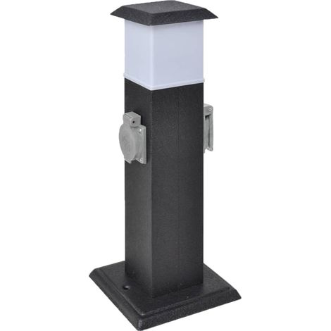 Pilier avec lampe pour prise de jardin Noir CFW67413 (1/5)