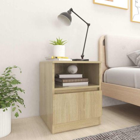 vidaXL Mesita de noche madera contrachapada roble Sonoma 40x40x50 cm (1/5)