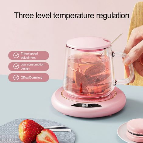 Mug Warmer - 3 Temp Settings 55 65 75 °C - USB Powered Heating Pad - ABS Material - Diameter 11.2 Cm - 20 W - For Coffee Tea Cups (1/5)