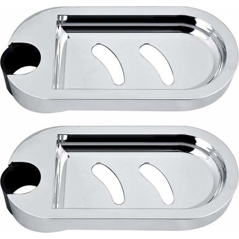 Duschseifenschale, 2-teiliger Seifenhalter für Duschstange, Wandmontierter Schwammhalter, Seifenablage, Verstellbares Duschregal für Duschstange, Lochdurchmesser 25 mm
