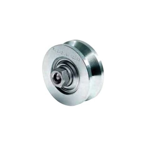 Ruota Cancelli Gola V Con Ingrassatore Due Cuscinetti Art.323 - mm.120x44