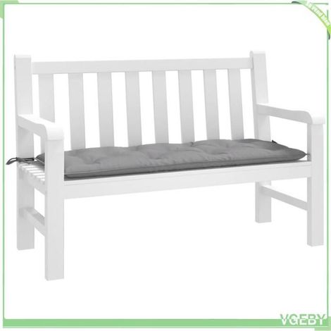 361584 Coussin de banc de jardin gris 120x50x7 cm tissu oxford (1/5)