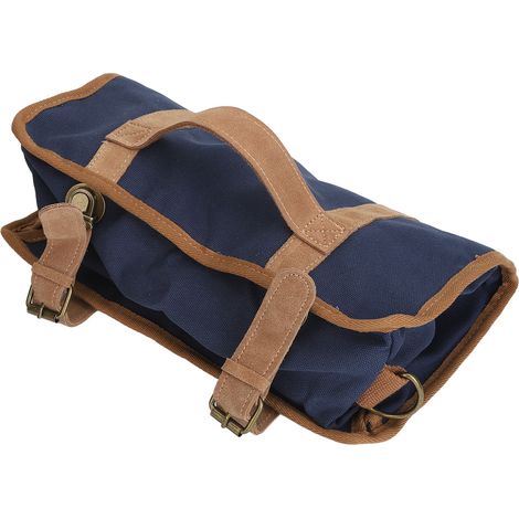 Barkeeper-Werkzeugtasche, wasserdichte Canvas-Tasche mit mehreren Fächern, tragbare Rollentasche mit Schultergurt, blau (1/5)