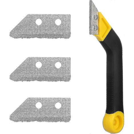 Grattoir à joints de carrelage avec 3 lames de rechange (1/5)