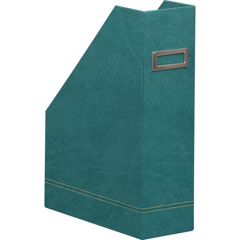 Porte-Revues Paon 10 x 25 x 31 cm Piqûres Sellier Orange Extérieur Simili Cuir Organisation de Bureau (1/2)