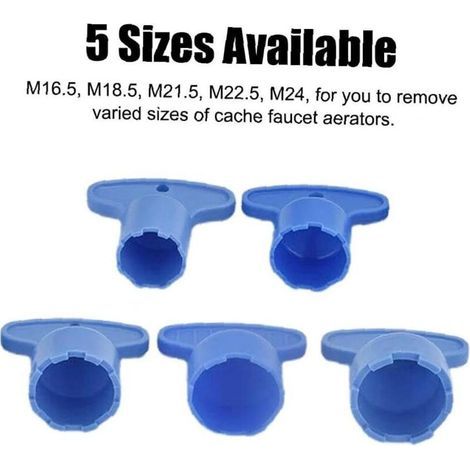 Aiperq 5pcs Tap Aérateur Plastique Retrait De La Clé Outil M 18,5 21,5 22,5 16,5 24 Robinet Gonfleur Filtre Liner Outil (1/4)