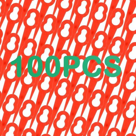 Confezione da 100 lame di ricambio in plastica per tagliabordi Einhell BG-CT 18 Li, RG-CT 18/1 Li, GE-CT 18 Li, 76 mm (1/4)