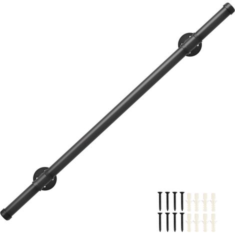 Randaco Rampa para escaleras de pared 100cm Pasamanos de acero al carbono Balaustrada de pared para niños mayores Interior Exterior