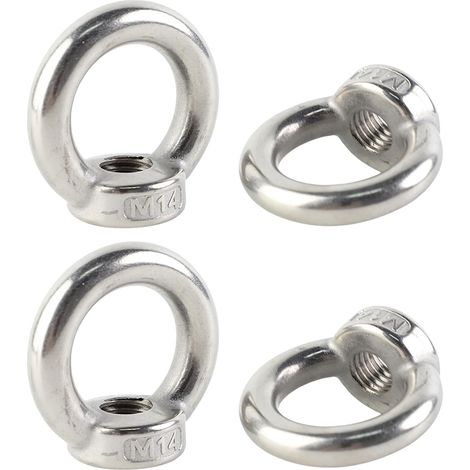 Anneau De Levage,4 Pièces Ecrou M14,écrous Vélo,Oeillet Inox(Argent) (1/5)