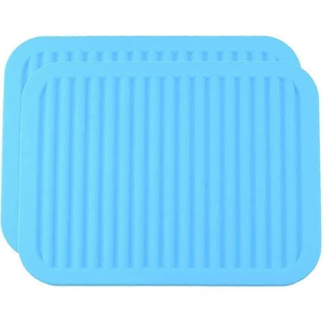 Dessous de plat en silicone, tapis de table isolant et imperméable, protège-plats et poêles chauds (bleu) WY-26 (1/5)