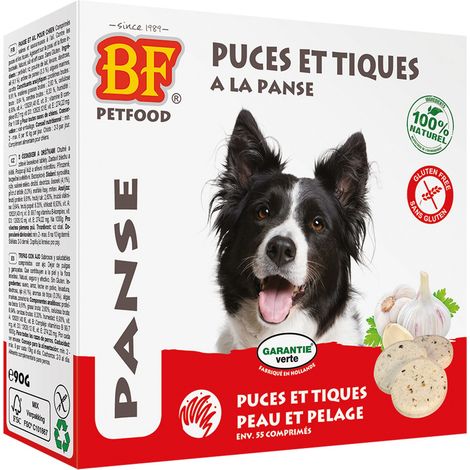 Friandises antiparasitaires pour chien – Comprimés bio à l'ail – Efficace contre puces et tiques – 100% naturel, sans gluten – Chadog