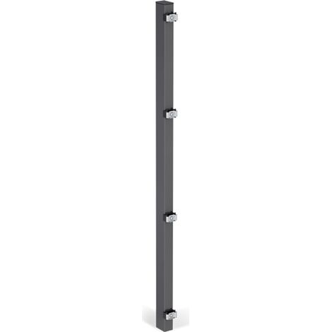 ALBERTS Zaunpfosten, inkl.Klemmlasche, verkürzt, Bohrab:400mm, anthr, 60x40/1275mm, Zub.im Pf. (1/2)