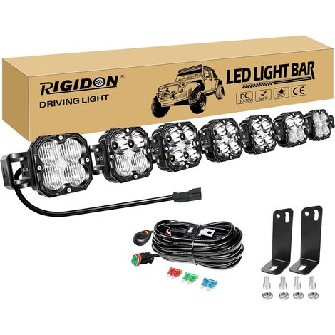 Barre de Led 4x4 avec 12V DT faisceau kit, 47 Pouces 118 cm 210W 17500LM Barre lumineuse led pour offroad Véhicules Voiture Camion ATV UTE, 6000K feu antibrouillard, Étanche phare de travail (1/5)